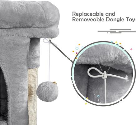 Show full view: Yaheetech 2-Level 23.5-in Plush Cat Tree & Condo, Light Gray slide 9 of 11