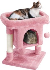 Yaheetech 2-Level 23.5-in Plush Cat Tree & Condo, Pink slide 2 of 8