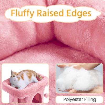 Show full view: Yaheetech 2-Level 23.5-in Plush Cat Tree & Condo, Pink slide 7 of 9