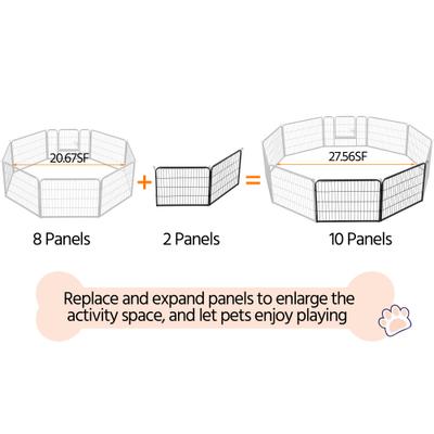 Show full view: Yaheetech Heavy Duty Metal Dog & Cat Playpen, Black, 24-in, 2-panel slide 5 of 9