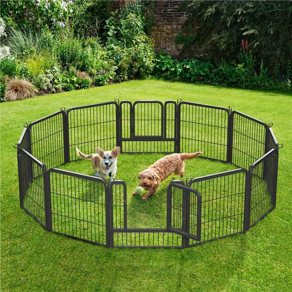 Show full view: Yaheetech Metal Dog Playpen, 12-Panel, 24-in slide 1 of 8