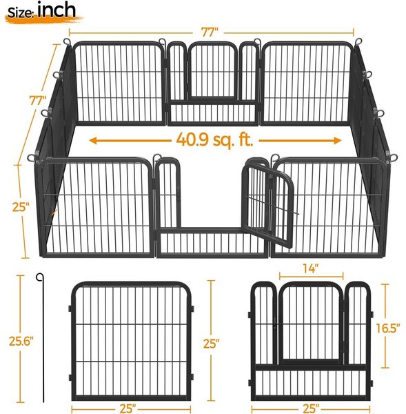 Show full view: Yaheetech Metal Dog Playpen, 12-Panel, 24-in slide 3 of 8