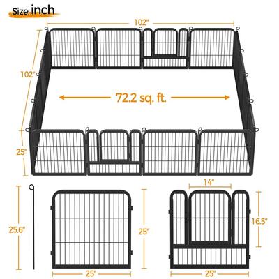 Show full view: Yaheetech Metal Dog Playpen, 16-Panel, 24-in slide 4 of 9