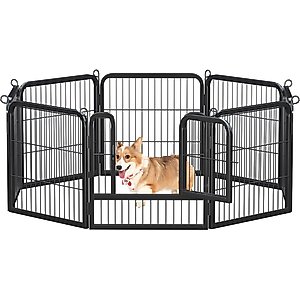 Yaheetech Metal Dog Playpen, 8-Panel, 24-in