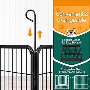 Yaheetech Metal Dog Playpen, 8-Panel, 24-in