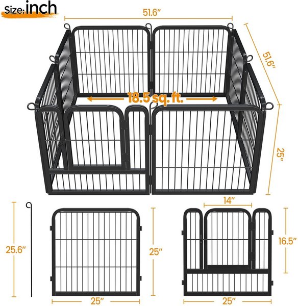 Show full view: Yaheetech Metal Dog Playpen, 8-Panel, 24-in slide 3 of 8