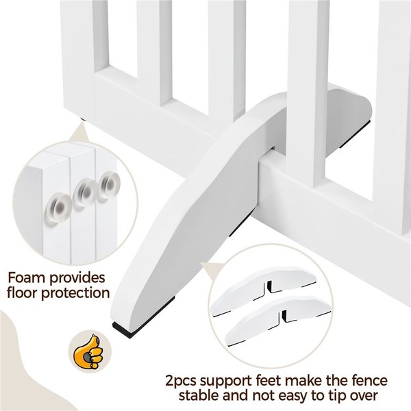 Show full view: Yaheetech Dog Playpen, White, 3-Panel, 24-in slide 7 of 8