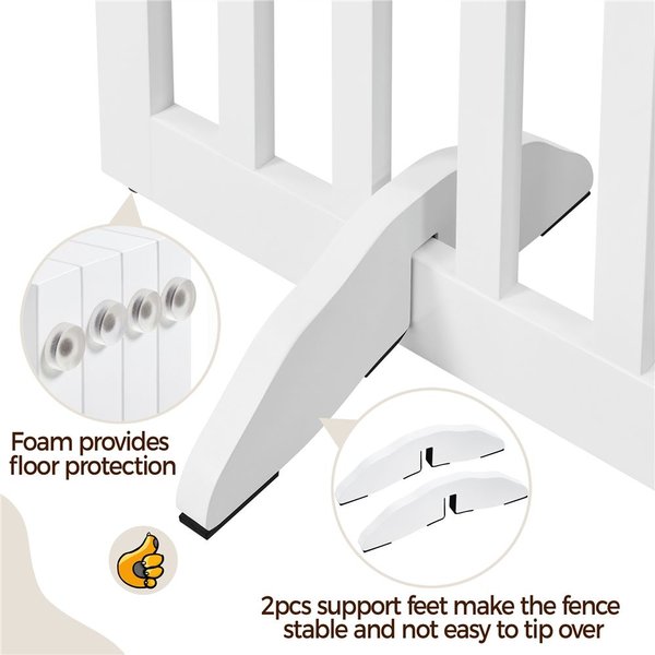 Show full view: Yaheetech Dog Playpen, White, 3-Panel, 36-in slide 7 of 8