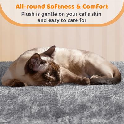 Show full view: Yaheetech 3 Tiers 42-in Plush Cat Tower with Double Cat Condo, Light Gray slide 6 of 8