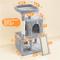 Show in main carousel: Yaheetech 3 Tiers 42-in Plush Cat Tower with Double Cat Condo, Light Gray slide 4 of 8