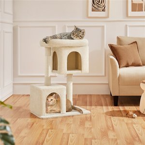 Yaheetech 33.5-in Plush Cat Tree & Condo, Beige