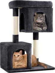 Yaheetech 33.5-in Plush Cat Tree & Condo, Black