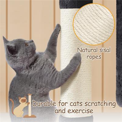 Show full view: Yaheetech 33.5-in Plush Cat Tree & Condo, Black slide 5 of 9