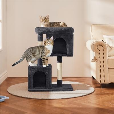 Show full view: Yaheetech 33.5-in Plush Cat Tree & Condo, Black slide 3 of 9