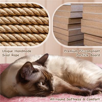 Show full view: Yaheetech 33.5-in Plush Cat Tree & Condo, Pink slide 7 of 9