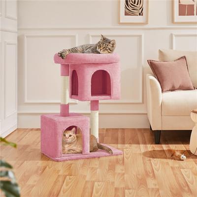 Show full view: Yaheetech 33.5-in Plush Cat Tree & Condo, Pink slide 3 of 9
