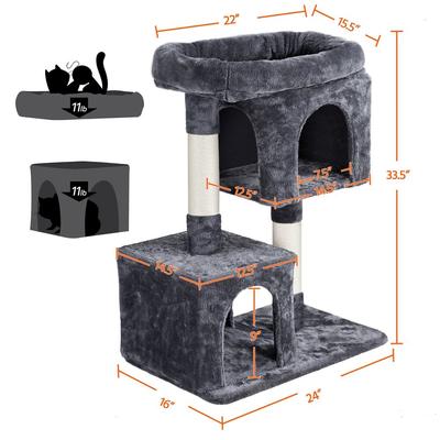 Show full view: Yaheetech 33.5-in Plush Cat Tree, Dark Gray slide 3 of 10