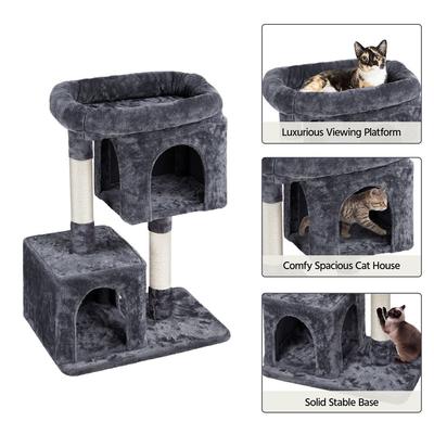 Show full view: Yaheetech 33.5-in Plush Cat Tree, Dark Gray slide 4 of 10
