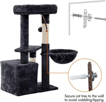 Show full view: Yaheetech 34.5-in Plush Cover Cat Tree, Black slide 10 of 13