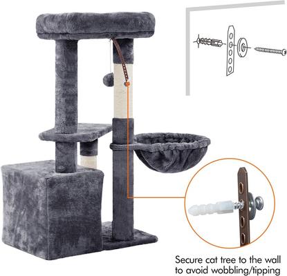 Show full view: Yaheetech 34.5-in Plush Cover Cat Tree, Dark Gray slide 9 of 12