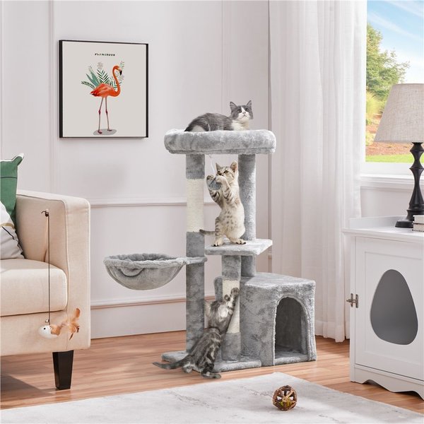 ZEZE Sheep 38-in Polyester Cat Tree with Tunnel & Scratcher