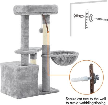 Show full view: Yaheetech 34.5-in Plush Cover Cat Tree, Light Gray slide 9 of 12