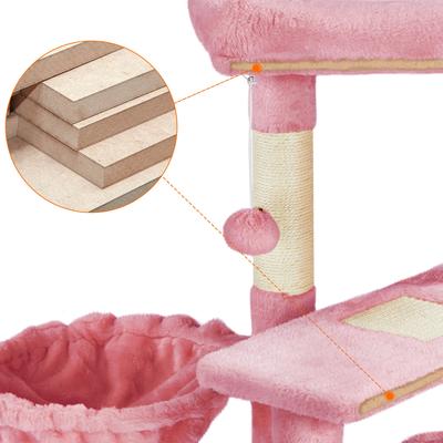 Show full view: Yaheetech 34.5-in Plush Cover Cat Tree, Pink slide 8 of 12
