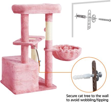 Show full view: Yaheetech 34.5-in Plush Cover Cat Tree, Pink slide 9 of 12