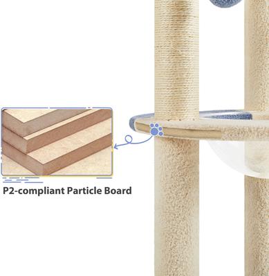Show full view: Yaheetech 35.5-in Cat Tree with Space Capsule for Kittens, Small, Blue & Beige slide 8 of 10