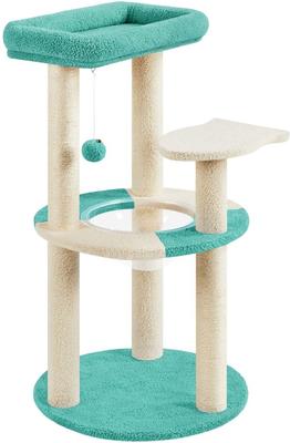 Show full view: Yaheetech 35.5-in Cat Tree with Space Capsule & Two Scratching Post for Kittens, Indigo/Beige slide 2 of 9