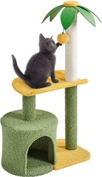 Yaheetech 37-in Coconut Palm Cat Tree, Small, Green & Yellow slide 2 of 9