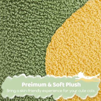 Show full view: Yaheetech 37-in Coconut Palm Cat Tree, Small, Green & Yellow slide 7 of 10