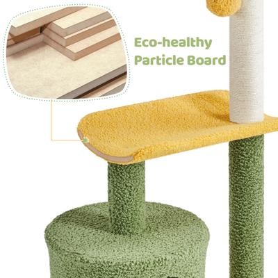 Show full view: Yaheetech 37-in Coconut Palm Cat Tree, Small, Green & Yellow slide 9 of 10