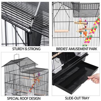 Show full view: Yaheetech 39-in Metal Parrot Cage, Black slide 5 of 11