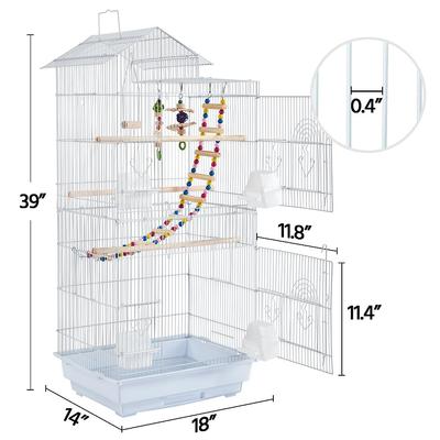 Show full view: Yaheetech 39-in Metal Parrot Cage, White slide 2 of 11
