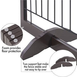 Yaheetech 4-Panel Metal Dog Gate Dog Exercise Playpen, 32-in H, Espresso