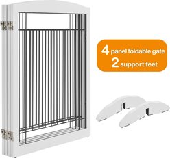 Yaheetech 4-Panel Metal Dog Gate Dog Exercise Playpen, 32-in H, White slide 2 of 6