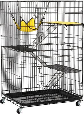 Show full view: Yaheetech 4-Tier Metal Cat Cage, Black, 48.4-in slide 2 of 10