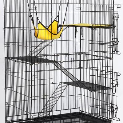 Show full view: Yaheetech 4-Tier Metal Cat Cage, Black, 48.4-in slide 5 of 10