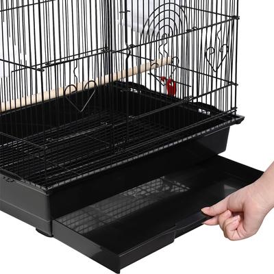 Show full view: Yaheetech 41-in Open Top Metal Birdcage Parrot Cage, Black slide 9 of 10