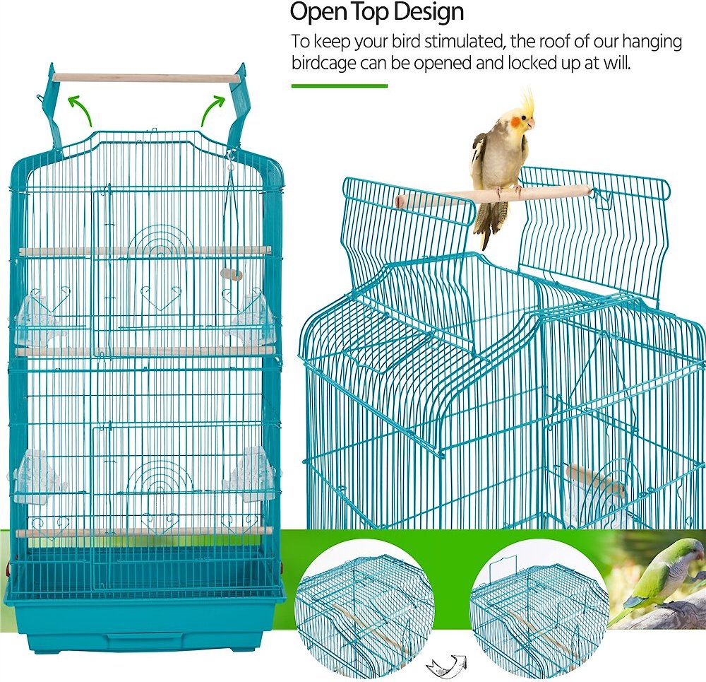 Yaheetech 41-in Open Top Metal Birdcage Parrot Cage