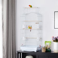 Yaheetech 41-in Open Top Metal Birdcage Parrot Cage, White