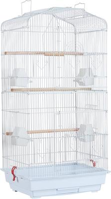 Show full view: Yaheetech 41-in Open Top Metal Birdcage Parrot Cage, White slide 2 of 10