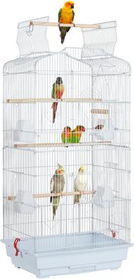 Show full view: Yaheetech 41-in Open Top Metal Birdcage Parrot Cage, White slide 3 of 10