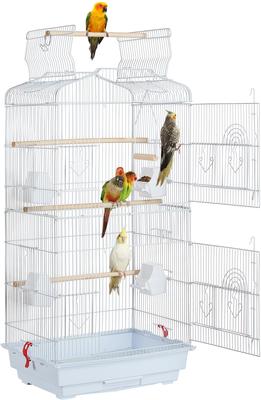 Show full view: Yaheetech 41-in Open Top Metal Birdcage Parrot Cage, White slide 4 of 10