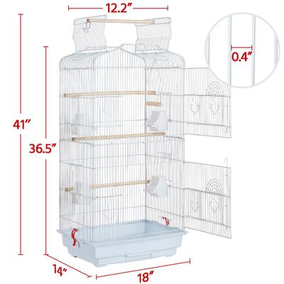 Show full view: Yaheetech 41-in Open Top Metal Birdcage Parrot Cage, White slide 5 of 10