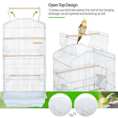 Show full view: Yaheetech 41-in Open Top Metal Birdcage Parrot Cage, White slide 7 of 10