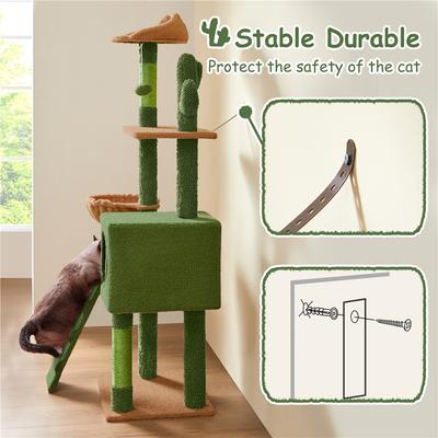 Show full view: Yaheetech 52.5-in Cat Tower, Green/Brown slide 7 of 8