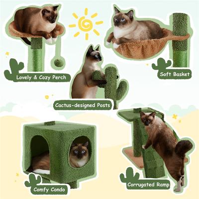 Show full view: Yaheetech 52.5-in Cat Tower, Green/Brown slide 5 of 8