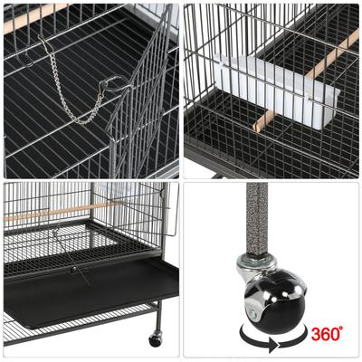 Show full view: Yaheetech 52-in Rolling Bird Cage, Hammered Black, Large slide 4 of 10